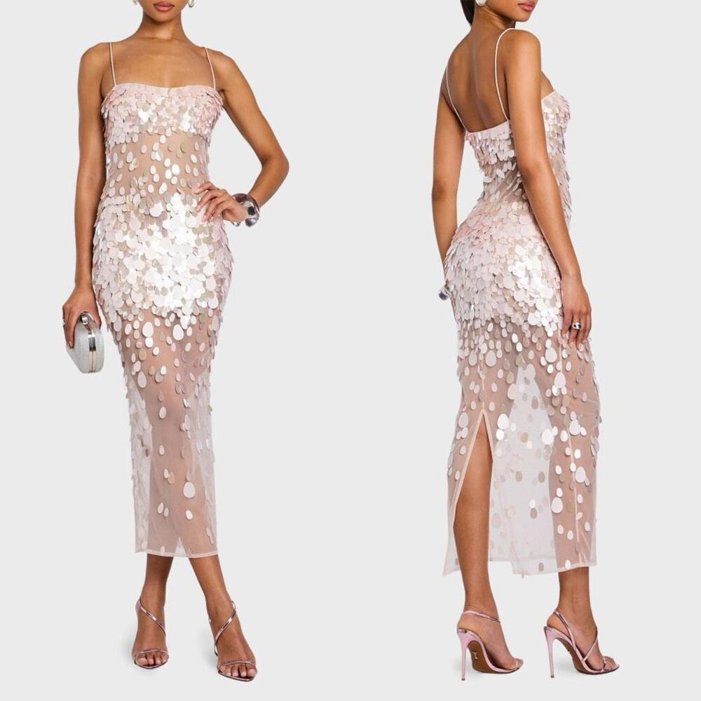 Retrofête Mischa Sequin-Embellished Sleeveless Midi Dress Size XS $1498